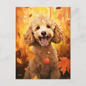 Poodle Herbst Erntedank Postkarte (Vorderseite)