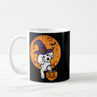 Poodle Hexe Mond Jack O Lantern Halloween Hund Män Kaffeetasse