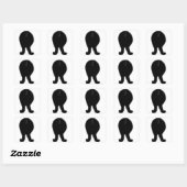 Poodle-Hintern Quadratischer Aufkleber (Blatt)