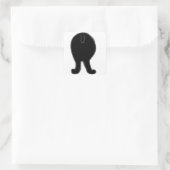 Poodle-Hintern Quadratischer Aufkleber (Tasche)