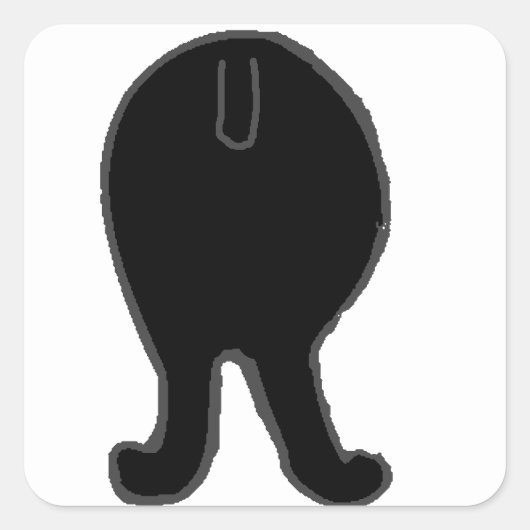 Poodle-Hintern Quadratischer Aufkleber (Vorderseite)