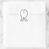 Poodle-Hintern Quadratischer Aufkleber (Tasche)