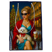 Poodle Holiday  Mittlere Geschenktüte (Vorderseite)