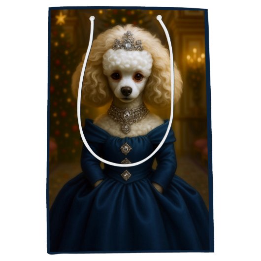 Poodle Holiday  Mittlere Geschenktüte (Vorderseite)