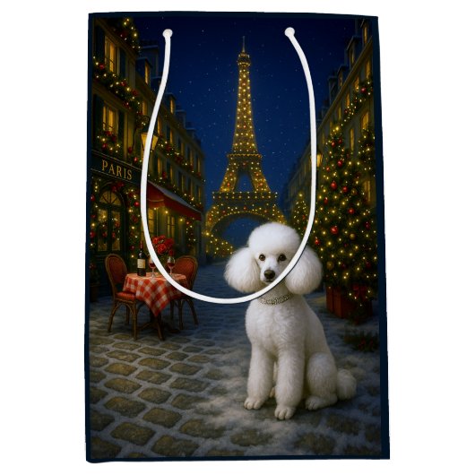 Poodle Holiday  Mittlere Geschenktüte (Vorderseite)
