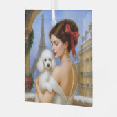 Poodle Holiday  Ornament Aus Glas (Vorderseite links)