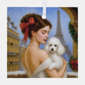 Poodle Holiday  Ornament Aus Glas (Rückseite)