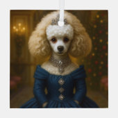 Poodle Holiday  Ornament Aus Glas (Rückseite)