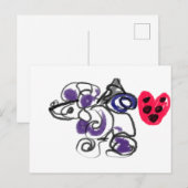 Poodle hot postkarte (Vorne/Hinten)