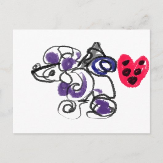 Poodle hot postkarte (Vorderseite)