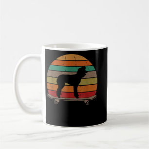 Poodle Hund auf Skateboard Vintag Retro Funny Skat Kaffeetasse