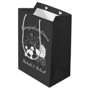 Poodle Hund Baby Dusche Welpe Gray Geschlecht Neut Mittlere Geschenktüte