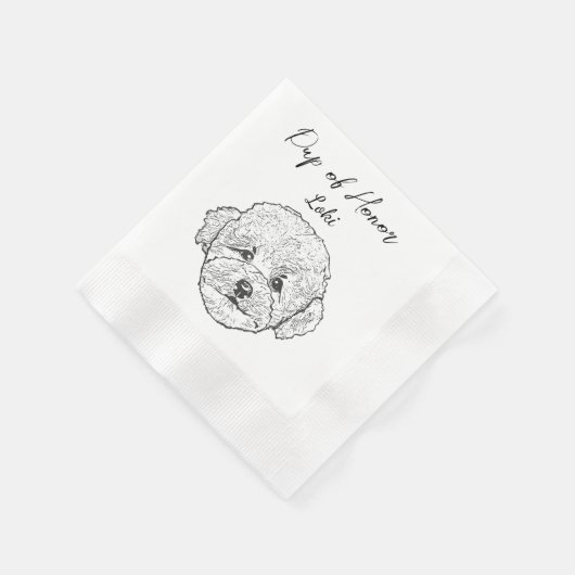 Poodle Hund Custom Cocktail Napkin Haustier Napkin Serviette (Ecke)