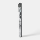 Poodle Hund Foto Schwarz und Weiß personalisierbar iPhone 15 Hülle (Linke Seite)