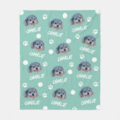 Poodle Hund, Green Custom Foto und Name, Pet Fleecedecke (Vorderseite)