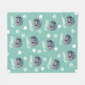 Poodle Hund, Green Custom Foto und Name, Pet Fleecedecke (Vorderseite (Horizontal))