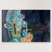 Poodle Hund Halloween LKW Beängstigende Nacht Puzzle (Horizontal)