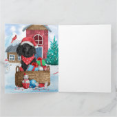 Poodle Hund im Schnee Weihnachtshaus Karte (Innenseite)