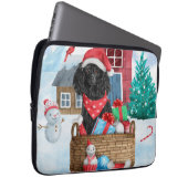 Poodle Hund im Schnee Weihnachtshaus Laptopschutzhülle (Vorne Rechts)