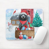Poodle Hund im Schnee Weihnachtshaus Mousepad (Mit Mouse)