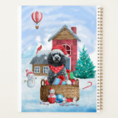 Poodle Hund im Schnee Weihnachtshaus Planer (Rückseite)