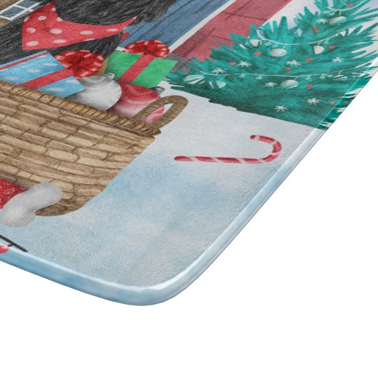 Poodle Hund im Schnee Weihnachtshaus Schneidebrett (Ecke)