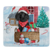 Poodle Hund im Schnee Weihnachtshaus Schneidebrett (Vorderseite)