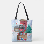 Poodle Hund im Schnee Weihnachtshaus Tasche (Rückseite)
