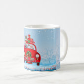 Poodle Hund in Auto mit dem Weihnachtsmann Kaffeetasse (VorderseiteRechts)