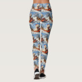 Poodle Hund in Sledge Lass es Schnee Weihnachten Leggings (Rückseite)