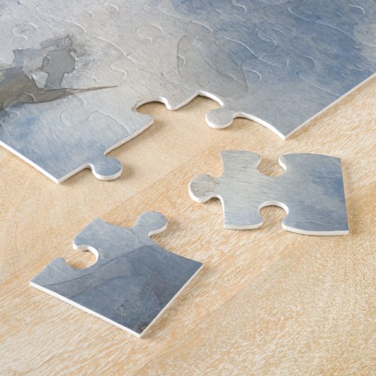 Poodle Hund in Sledge Lass es Schnee Weihnachten Puzzle (Seite)