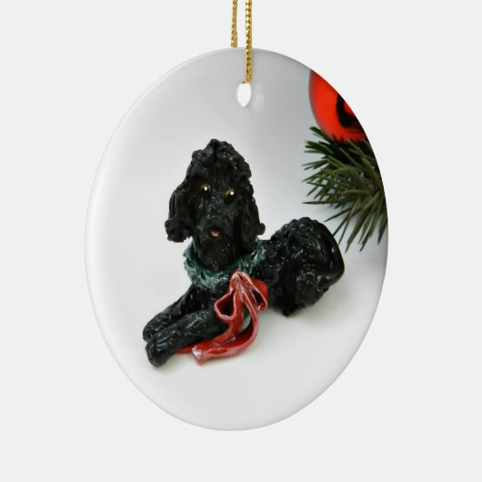 Poodle Hund Keramik Ornament (Rechts)