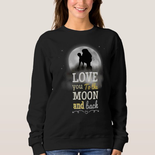 Poodle Hund Liebe zum Mond Sweatshirt (Vorderseite)