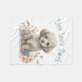 Poodle Hund Mama Floral Fleecedecke (Vorderseite (Horizontal))