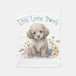 Poodle Hund Mama Floral Fleecedecke