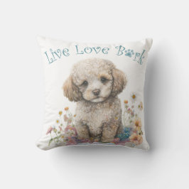 Poodle Hund Mama Floral Kissen
