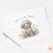 Poodle Hund Mama Floral Quadratischer Aufkleber (Umschlag)