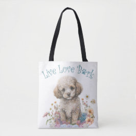 Poodle Hund Mama Floral Tasche