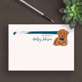 Poodle Hund mit blauer Krawatte Post-it Klebezettel