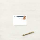 Poodle Hund mit blauer Krawatte Post-it Klebezettel (Auf Schreibtisch)