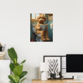 Poodle Hund mit dem Bad Matte Poster (Heimbüro)