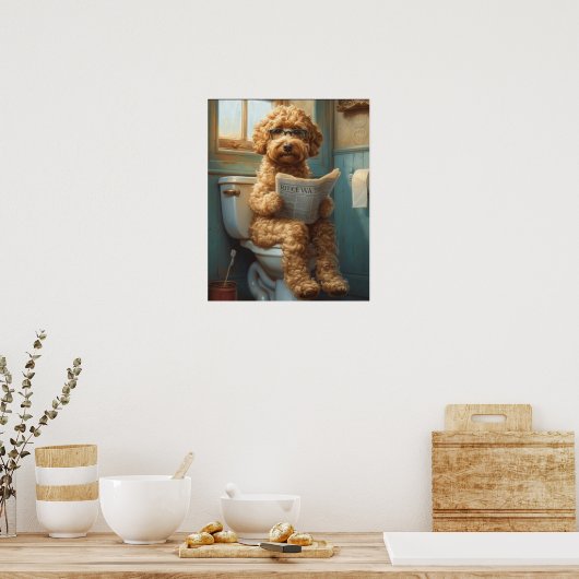 Poodle Hund mit dem Bad Matte Poster (Küche)