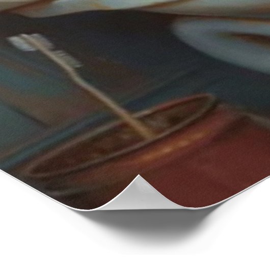 Poodle Hund mit dem Bad Matte Poster (Ecke)