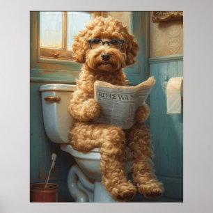 Poodle Hund mit dem Bad Matte Poster
