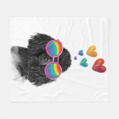 Poodle Hund mit Herzchen Valentinstag Fleecedecke (Vorderseite (Horizontal))