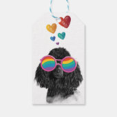 Poodle Hund mit Herzchen Valentinstag Geschenkanhänger (Rückseite)
