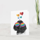 Poodle Hund mit Herzchen Valentinstag Karte (Vorderseite)
