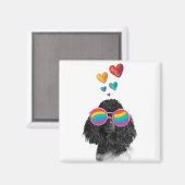 Poodle Hund mit Herzchen Valentinstag Magnet (Vorderseite/Rückseite)