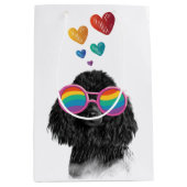 Poodle Hund mit Herzchen Valentinstag Mittlere Geschenktüte (Vorderseite)