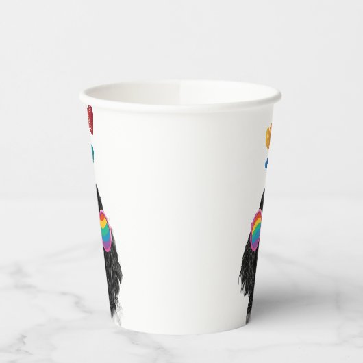 Poodle Hund mit Herzchen Valentinstag Pappbecher (Links)